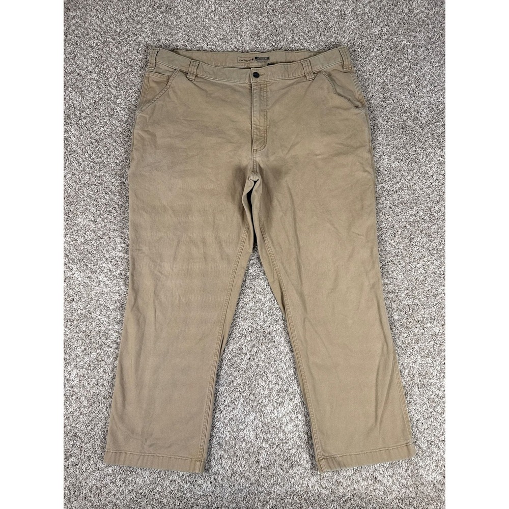Carhartt Pants Mens 42x30 Relaxed Fit Rugged Flex Canvas Khaki Carpenter